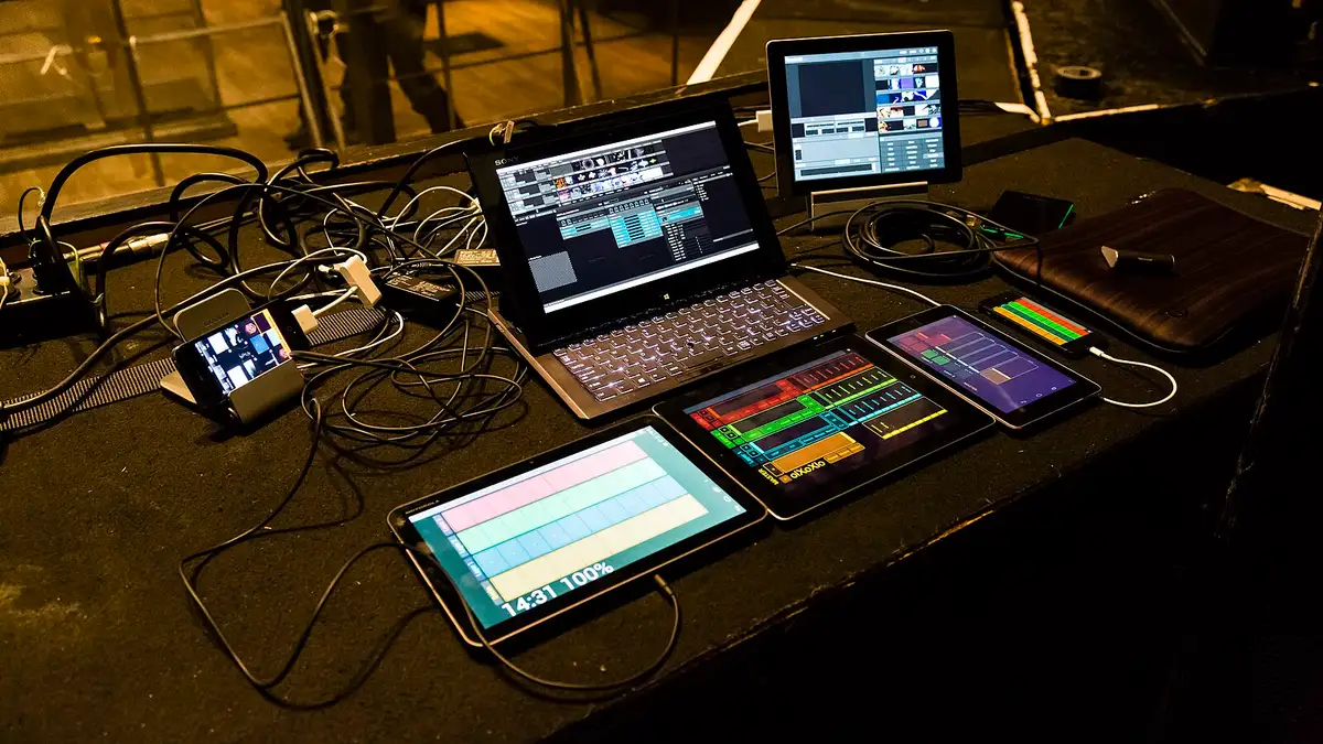 My VJ Booth @WOMB, Shibuya Tokyo Flickr Tags: japan tokyo VJ laptop tablet iPad.
