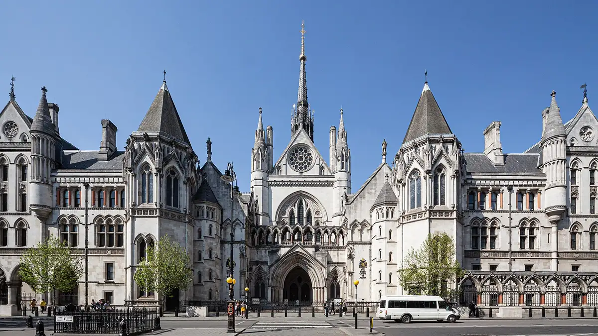 Royal Courts of Justice main gate.