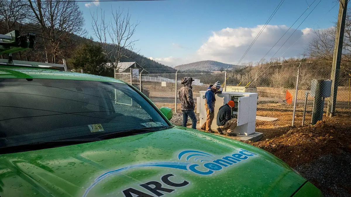 While testing fiber at one of the substations patch panels, Virginia's BARC Electric Cooperative contractors lead the way in the Lexington,
