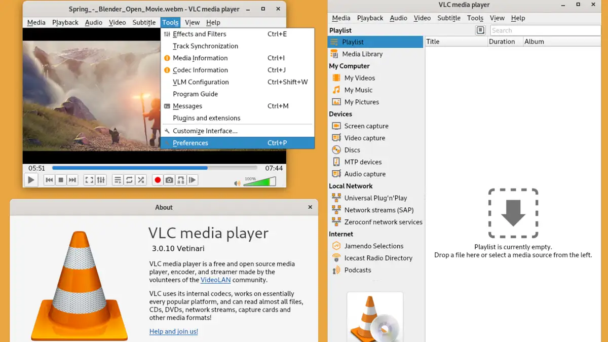 VLC media player 3.0.10 This PNG graphic was created with GIMP.