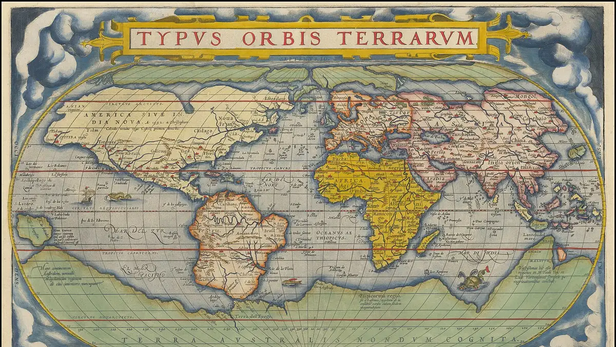 Theatrum Orbis Terrarum, by Abraham Ortelius, Typus Orbis Terrarum, 1572.