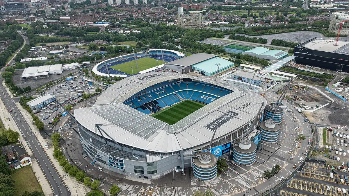 Aerial view of the City of Manchester Stadium