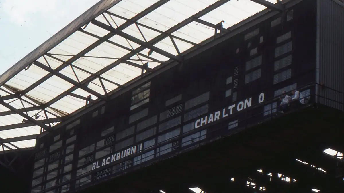 Wembley stadium: the old stadium scoreboard