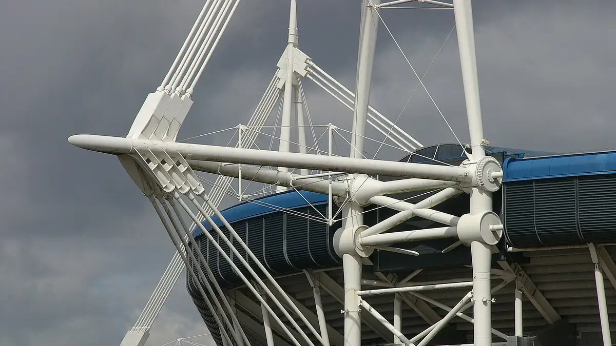 One of the support stanchions of the Cardiff Millennium Stadium.